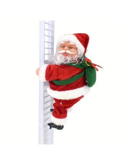 Electric Climbing Ladder Santa Claus with Music & LED Light, Xmas Tree Decorations Hanging Christmas Ornaments Tree Decor