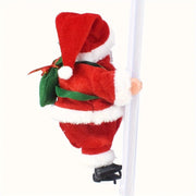 Electric Climbing Ladder Santa Claus with Music & LED Light, Xmas Tree Decorations Hanging Christmas Ornaments Tree Decor