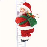 Electric Climbing Ladder Santa Claus with Music & LED Light, Xmas Tree Decorations Hanging Christmas Ornaments Tree Decor