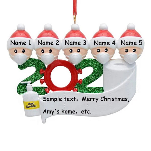 2020 Christmas Decoration Ornament Personalized Survivor Snowman Hanging Pendant Quarantine Family 2 3 4 5 6 7 Xmas Tree Decor
