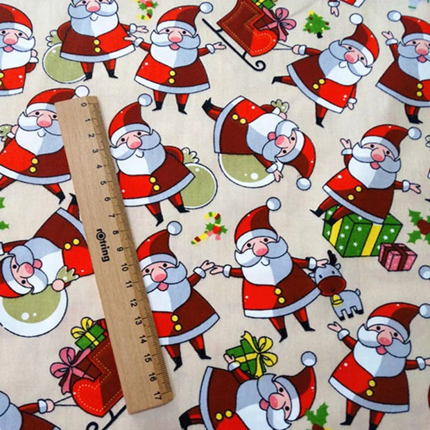 Christmas Fabric Xmas Cotton Twill Cloth Santa Claus Tree Snowman for Sewing Patchwork By The Meter