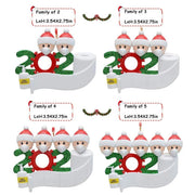 2020 Christmas Decoration Ornament Personalized Survivor Snowman Hanging Pendant Quarantine Family 2 3 4 5 6 7 Xmas Tree Decor