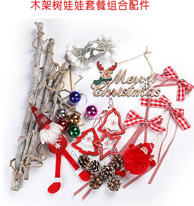 Christmas creative wall tree with lights DIY Christmas ornaments treeGlowing christmas tree christmas ornaments  happy tree