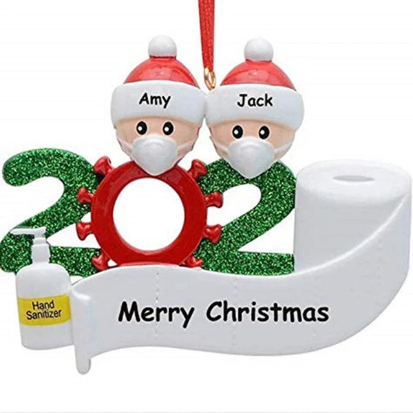 2020 Christmas Decoration Ornament Personalized Survivor Snowman Hanging Pendant Quarantine Family 2 3 4 5 6 7 Xmas Tree Decor