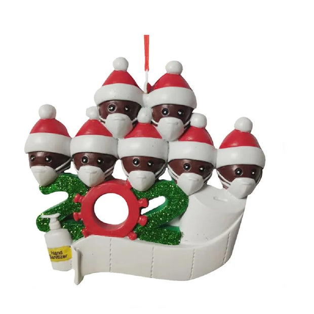 2020 Christmas Decoration Ornament Personalized Survivor Snowman Hanging Pendant Quarantine Family 2 3 4 5 6 7 Xmas Tree Decor