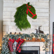 Winter Wreath Farmhouse Double Horse Head Christmas Wreath Pre Christmas Sale Perfect Gift for Family Equestrian Lovers Dropship