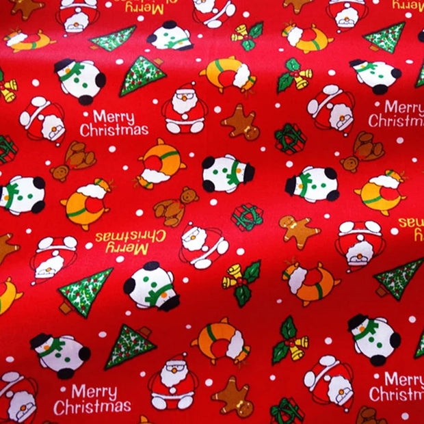 Christmas Fabric Xmas Cotton Twill Cloth Santa Claus Tree Snowman for Sewing Patchwork By The Meter