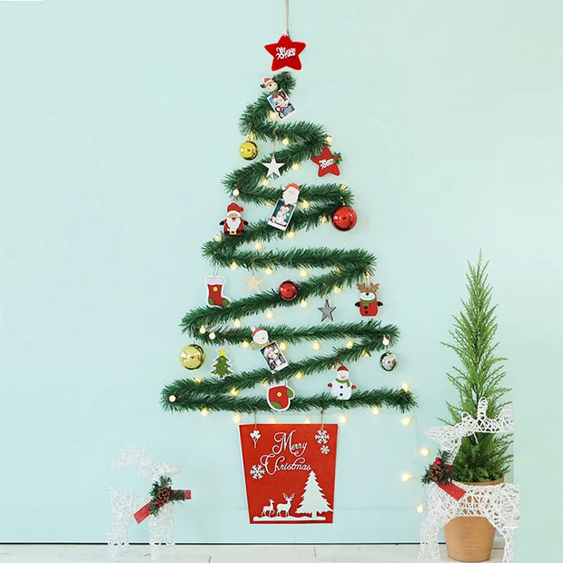Christmas creative wall tree with lights DIY Christmas ornaments treeGlowing christmas tree christmas ornaments  happy tree