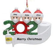 2020 Christmas Decoration Ornament Personalized Survivor Snowman Hanging Pendant Quarantine Family 2 3 4 5 6 7 Xmas Tree Decor