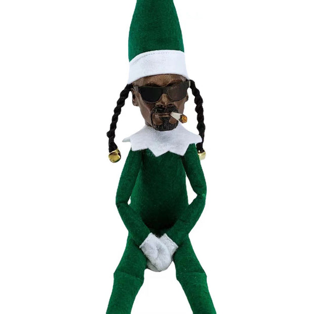 Snoop on A Stoop Plush Elf Doll Toy Hip Hop Doll Ornaments for Home 2024 Christmas Shelf Decorations