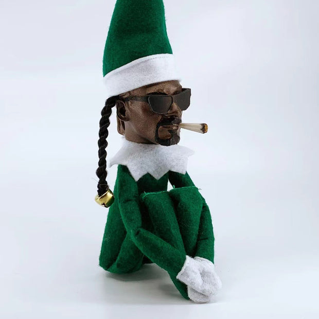 Snoop on A Stoop Plush Elf Doll Toy Hip Hop Doll Ornaments for Home 2024 Christmas Shelf Decorations