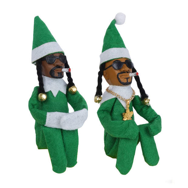 Snoop on A Stoop Plush Elf Doll Toy Hip Hop Doll Ornaments for Home 2024 Christmas Shelf Decorations