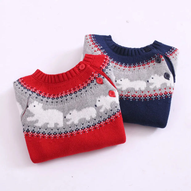 Christmas Sweater for Children,Boys Knitwear,Pullover Cartoon Woolen Knitted Coat,O-Neck Girls Long Sleeve Tops,Sweatshirt