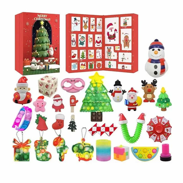 Christmas Advent Calendar Gift Box for Kids DIY Jewelry Anti Stress Fidget Box 24Day Countdown Calendar Christmas Gift navidad