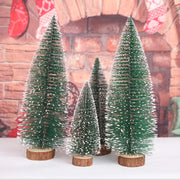 Christmas Decorations Mini Trees Artificial Tree Bottle Brush Trees Wooden Base Decor Party Home Table Craft Shop Window