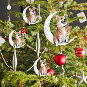 Christmas Decoration Pet Puppy Acrylic Pendant Garland Car Rearview Mirror Dog Hanging Ornaments New Year Tree Home Festoon