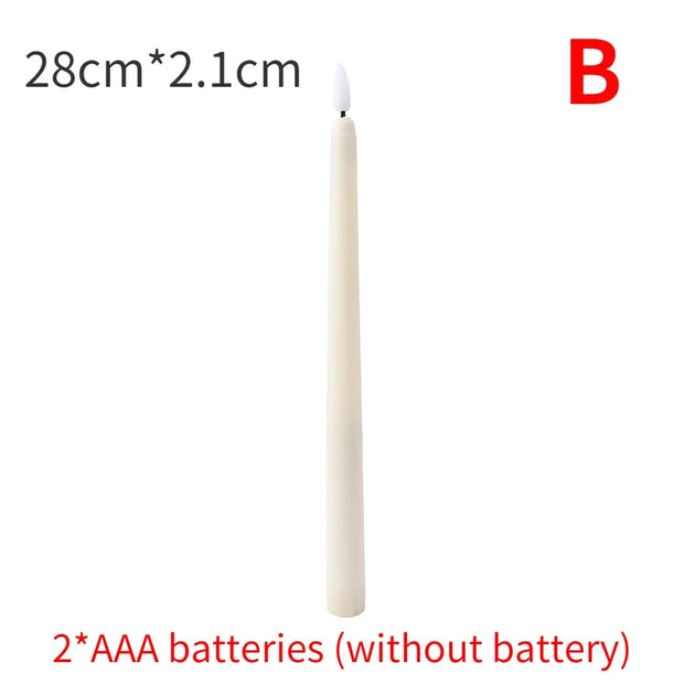 4/1PCS Long Christmas LED Candle Flameless Pointed Candle Light Battery Powered Church Flickering Candle Light Home Decoration