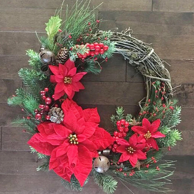 Easter Cross Wreath with Bow Rattan Ring Garland Hanging Ornament for Home Front Door Wall Garden Decoration Art Gift Supplies