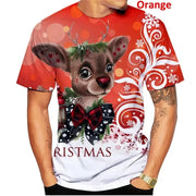 Christmas Men's Fashion Tshirt 3D Printed T-shirt Christmas Short Sleeve Unisex Casual Santa Claus Cartoon Tee Funny Kids Gift