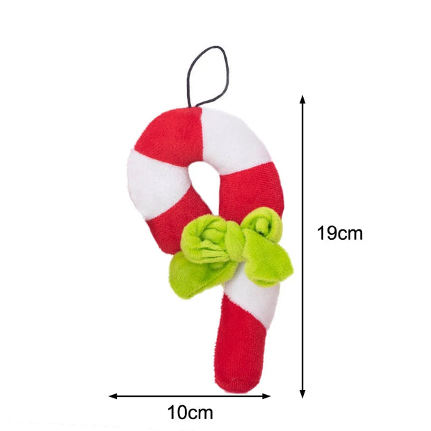 Christmas Crutches Toys Christmas Candy Squeak Pet Dog Toy Puppy Plush Bite Resistant Chewing Interactive Dog Toy Pet Supplies
