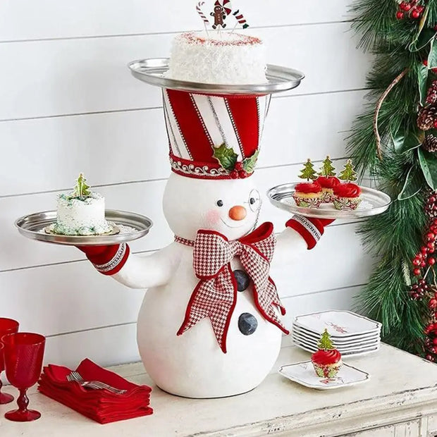 1Pc Christmas Tree Dessert Table Fruit Plate Double Layer Cake Stand Holiday Party Candy Plate Snack Tray Xmas Snack Rack Holder