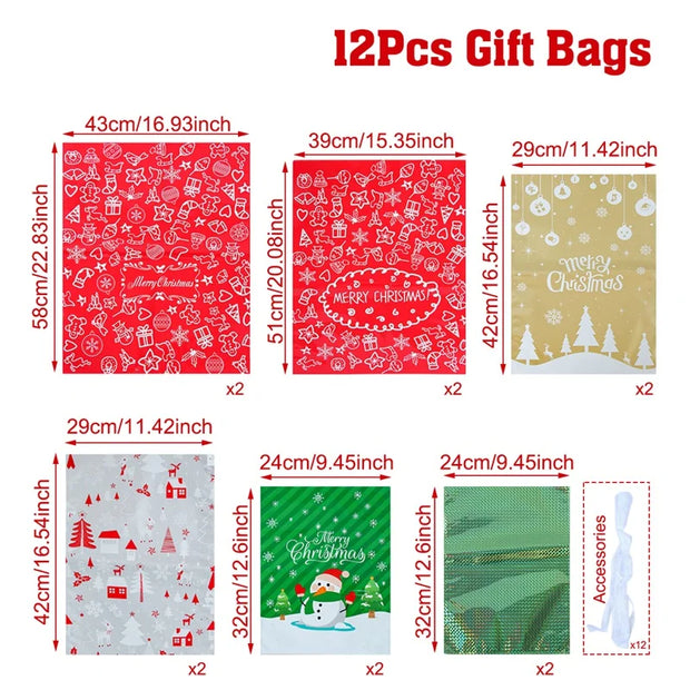 Christmas Gift Candy Bags Merry Christmas Decoration for Home 2024 Xmas Party Decor Ornaments Navidad Natal New Year Gifts 2025
