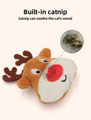 Cat Toys Christmas Elk Gingerbread Man Santa Claus Plush Cat Dogs Toys Interactive Play Cat Toys Self Hi Christmas Pet Supplies