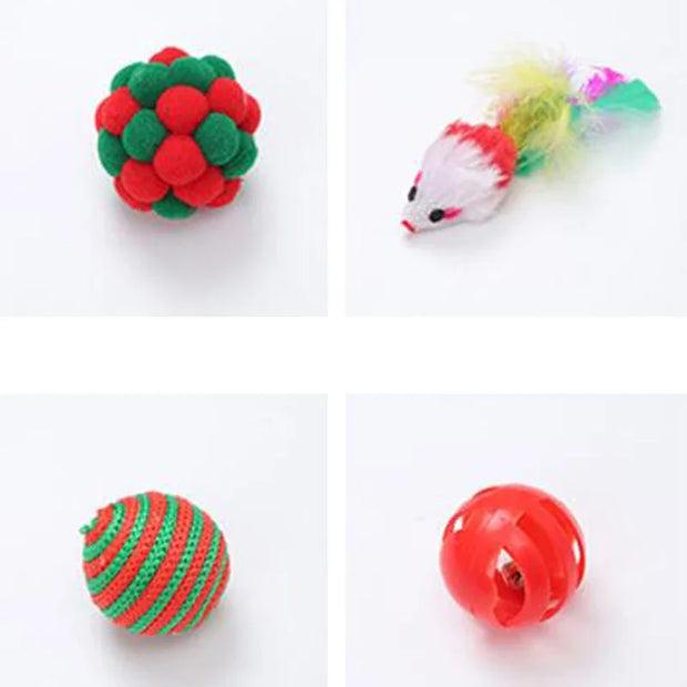 Fashion Christmas Pet Toys Cat Cute Funny Toy Sets New Year Gifts Hot Sale Simple 2024
