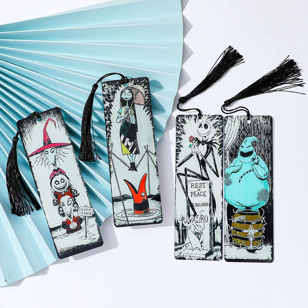 Christmas Fright Night Acrylic Bookmark with Tassel Horror Movie Lovers Book Fans Reading Gift Party Gift
