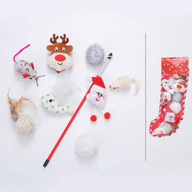 Fashion Christmas Pet Toys Cat Cute Funny Toy Sets New Year Gifts Hot Sale Simple 2024