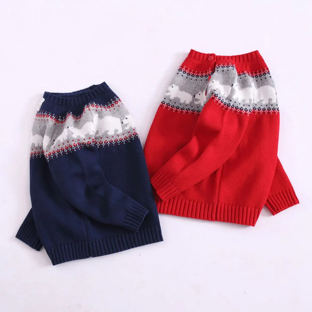 Christmas Sweater for Children,Boys Knitwear,Pullover Cartoon Woolen Knitted Coat,O-Neck Girls Long Sleeve Tops,Sweatshirt