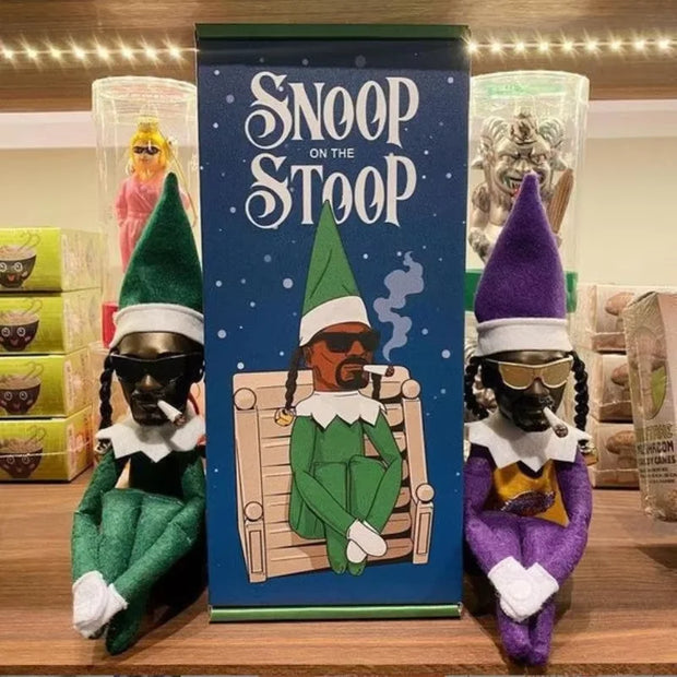 Snoop on A Stoop Plush Elf Doll Toy Hip Hop Doll Ornaments for Home 2024 Christmas Shelf Decorations