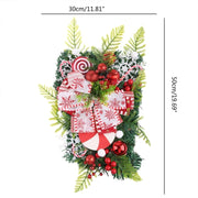 Easter Cross Wreath with Bow Rattan Ring Garland Hanging Ornament for Home Front Door Wall Garden Decoration Art Gift Supplies