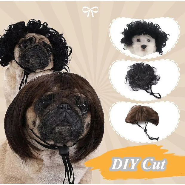 Pet Wig Dog And Cat Supplies Christmas Pet Accessories Curly Hair Straight Hair Diy Hand Woven Hair Wig DIY Accessorie