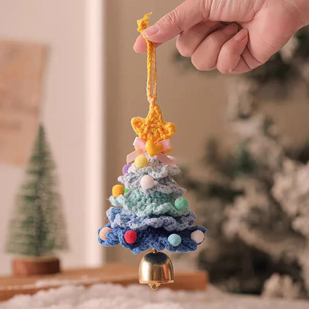 Christmas Tree Car Ornament Christmas Tree Knit Hand-knitted Gift Creative Ornament Home Decoration Christmas Gift Birthday Gift