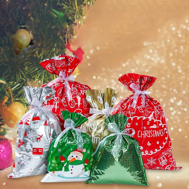 Christmas Gift Candy Bags Merry Christmas Decoration for Home 2024 Xmas Party Decor Ornaments Navidad Natal New Year Gifts 2025