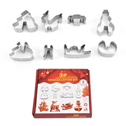 8/10/18/24pcs Christmas Gingerbread House Cookie Cutter Set Stainless Steel Baking Mold Xmas Biscuit Party Decorations Supplies
