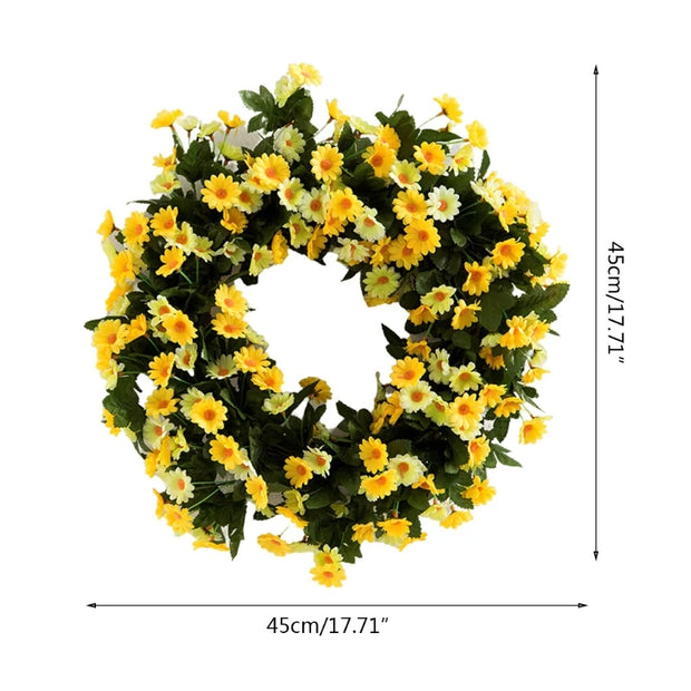 Easter Cross Wreath with Bow Rattan Ring Garland Hanging Ornament for Home Front Door Wall Garden Decoration Art Gift Supplies