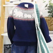 Christmas Sweater for Children,Boys Knitwear,Pullover Cartoon Woolen Knitted Coat,O-Neck Girls Long Sleeve Tops,Sweatshirt