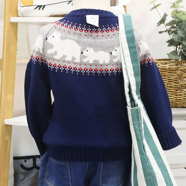 Christmas Sweater for Children,Boys Knitwear,Pullover Cartoon Woolen Knitted Coat,O-Neck Girls Long Sleeve Tops,Sweatshirt