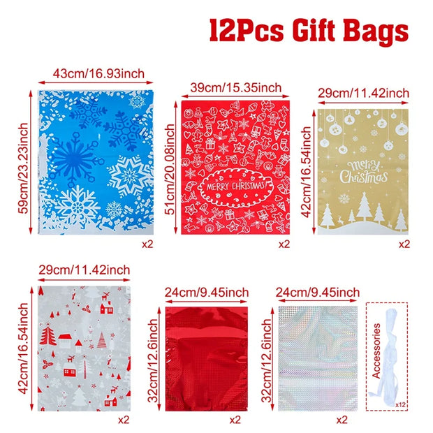 Christmas Gift Candy Bags Merry Christmas Decoration for Home 2024 Xmas Party Decor Ornaments Navidad Natal New Year Gifts 2025