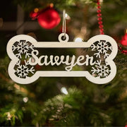 Personalized Wooden Pet Name Paw Print Christmas Ornament Custom Dogs Name Ornaments