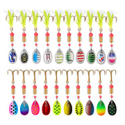 10pcs/box 75mm 3g Fishing Spinner Bait Metal Inline Spinner Lure Combo Metal Spoon Lure Bait Kit fishing hook  pescaria