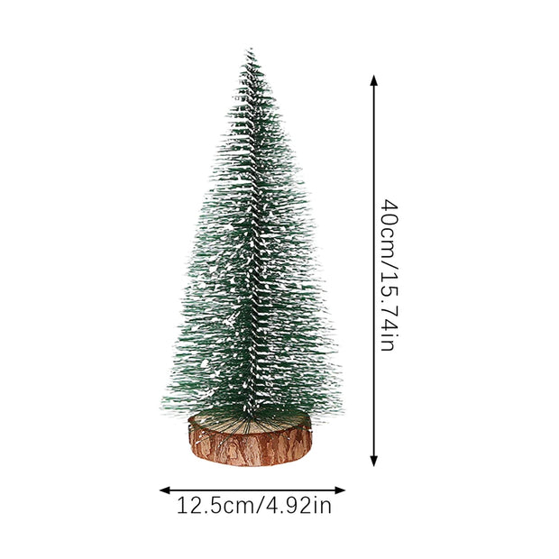 Christmas Decorations Mini Trees Artificial Tree Bottle Brush Trees Wooden Base Decor Party Home Table Craft Shop Window