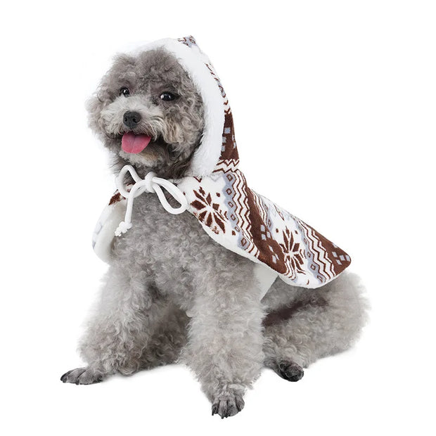 Christmas Pet Cosplay Costume Plush Cat And Dog Clothes Autumn And Winter New Cute Christmas Cloaks Pet Clothes