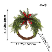 Christmas Simulation Flower Wreath Farmhouse Bohemian Style Flower Wreath Decoration Bell Flower Wreath Door Hanging