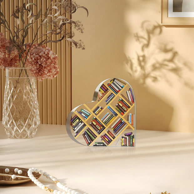 Charming Acrylic Heart-Shaped Book Lover'S Ornament - Perfect Christmas, Teacher Appreciation Gift Book Lover Gifts Gift For Tea