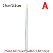 4/1PCS Long Christmas LED Candle Flameless Pointed Candle Light Battery Powered Church Flickering Candle Light Home Decoration