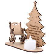 1pc Christmas Tree Ornament Creative Xmas Diy Wooden Decor Electronic Lamp Durable Desktop Festival Craft Xmas Wood Scene