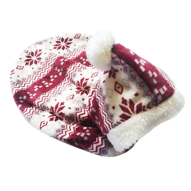 Christmas Pet Cosplay Costume Plush Cat And Dog Clothes Autumn And Winter New Cute Christmas Cloaks Pet Clothes